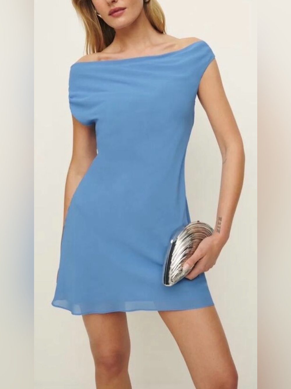 NWT Reformation Kristine Mini Dress Azure Blue Size 4